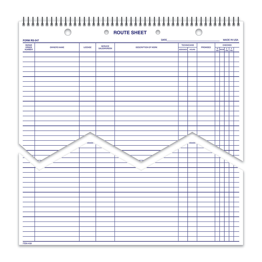 Route Sheet RS-547-SB