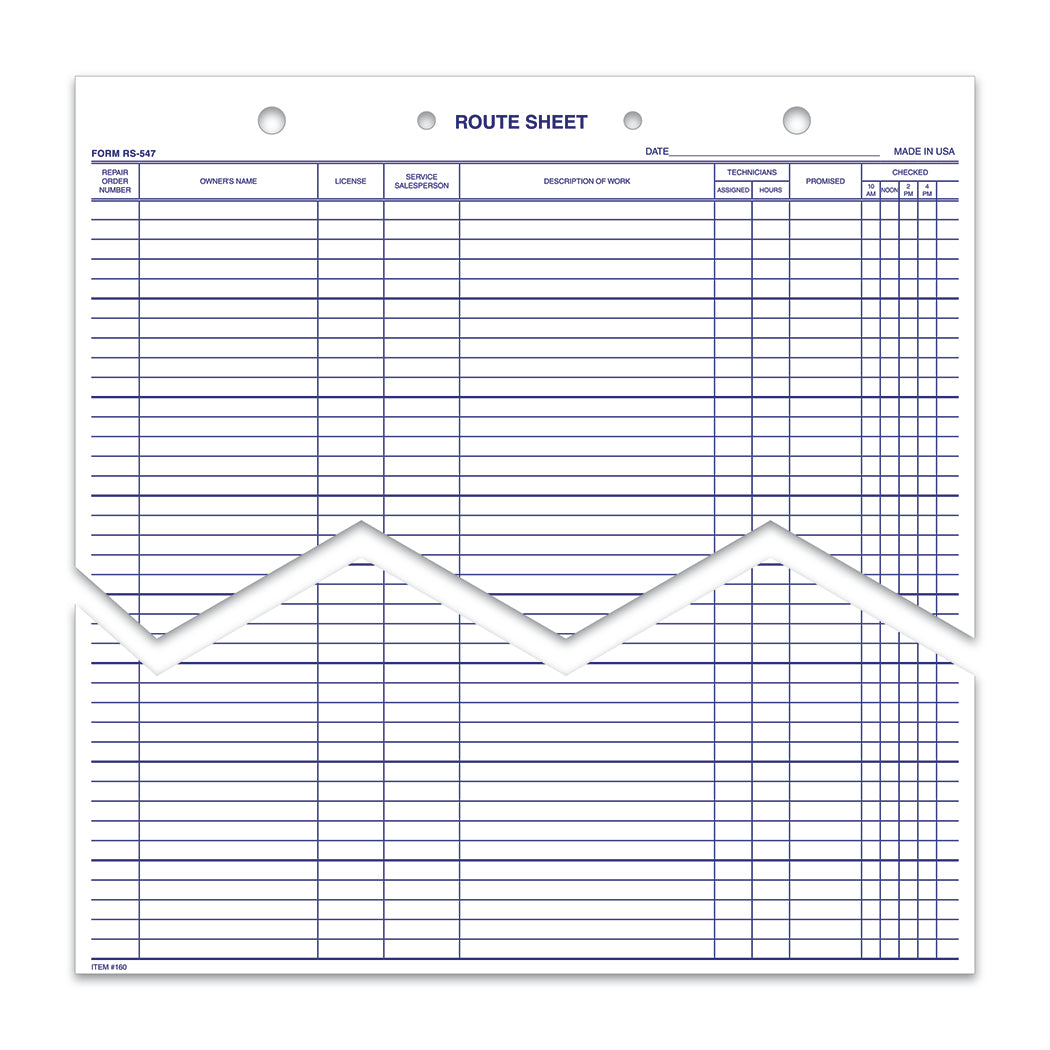 Route Sheet RS-547