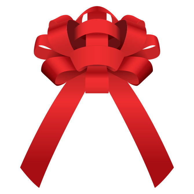 30" Shiny Vinyl Car Bow Red w/magnet