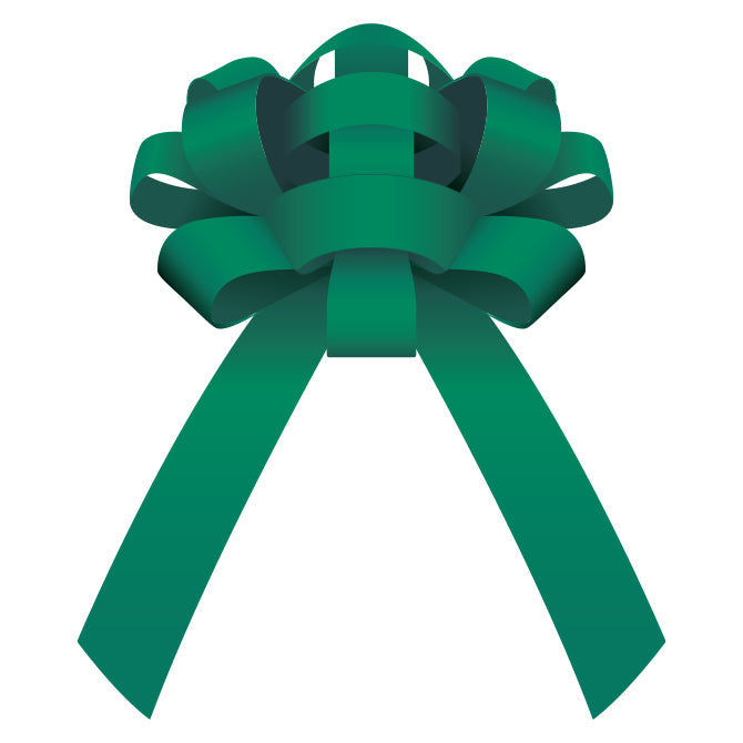 30" Shiny Vinyl Car Bow Green w/Magnet