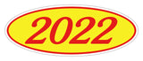 Oval Year Sticker Red Yellow 2022