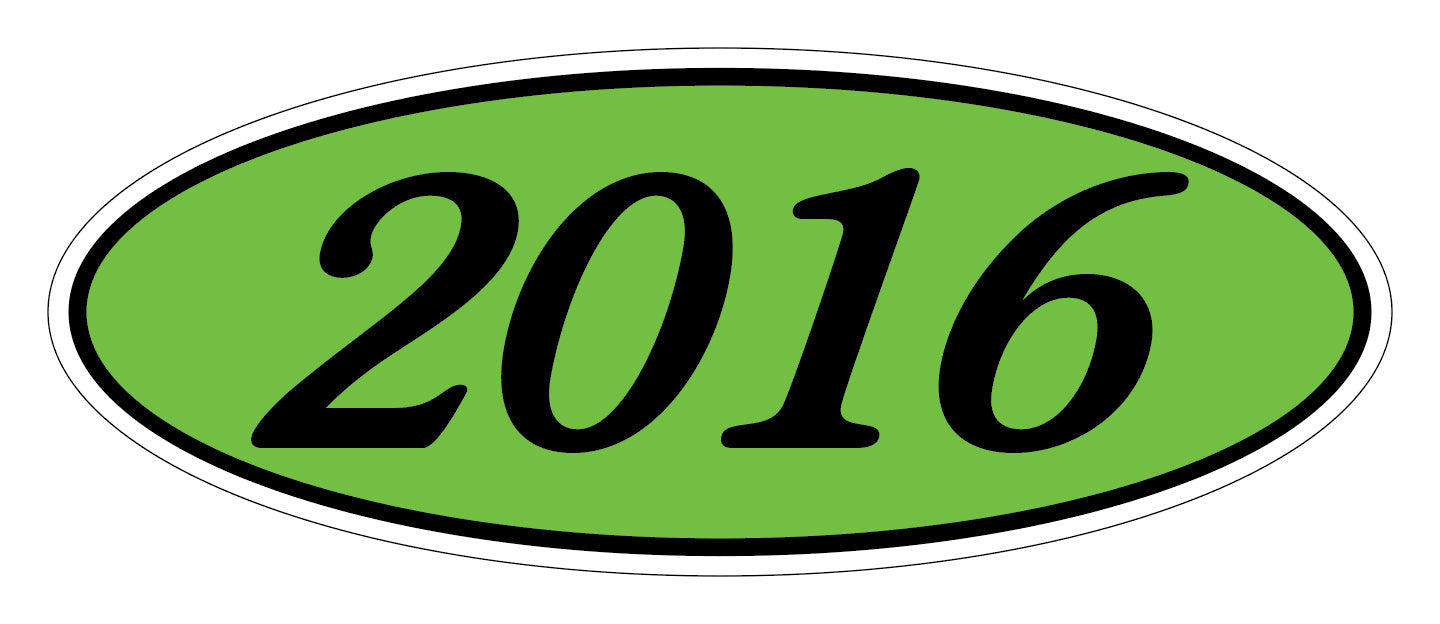 Oval Year Sticker Black Green 2016