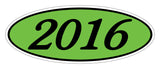 Oval Year Sticker Black Green 2016