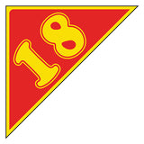 Angle Year Sticker Yellow Red 18