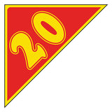 Angle Year Sticker Yellow Red 20