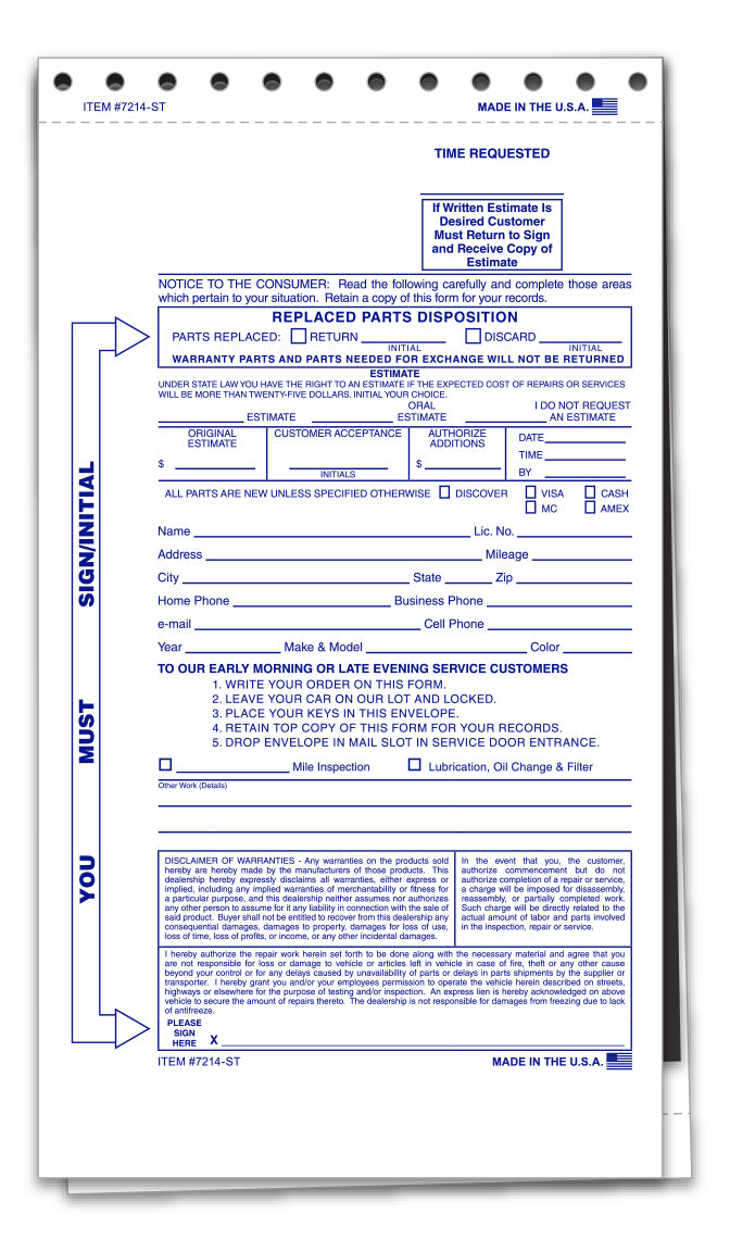 After Hours Envelopes - 2 Part - 100/Pack