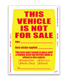 Vehicle Not For Sale Sticker, , 250/Pack