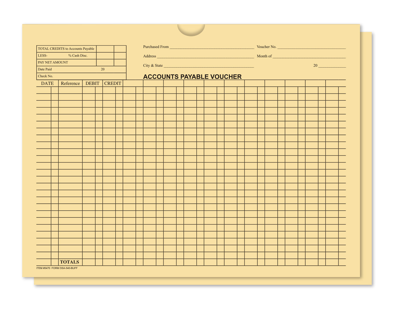 A/P Voucher Jacket - 100/Pack - Buff