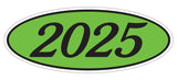 Oval Year Sticker Black Green 2025