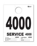 Service Dispatch Number/Hang Tag - Heavy Brite - White 4000 to 4999