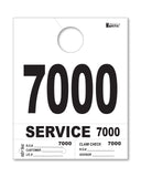 Service Dispatch Number/Hang Tag - Heavy Brite - White 7000 to 7999