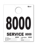 Service Dispatch Number/Hang Tag - Heavy Brite - White 8000 to 8999