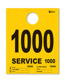 Service Dispatch Number/Hang Tag - Heavy Brite - Yellow 1000 to 1999