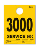 Service Dispatch Number/Hang Tag - Heavy Brite - Yellow 3000 to 3999