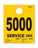 Service Dispatch Number/Hang Tag - Heavy Brite - Yellow 5000 to 5999