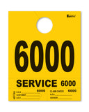 Service Dispatch Number/Hang Tag - Heavy Brite - Yellow 6000 to 6999