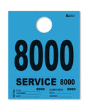 Service Dispatch Number/Hang Tag - Heavy Brite - Blue 8000 to 8999