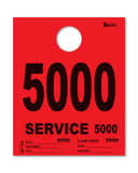 Service Dispatch Number/Hang Tag - Heavy Brite - Red 5000 to 5999