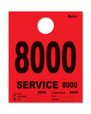 Service Dispatch Number/Hang Tag - Heavy Brite - Red 8000 to 8999