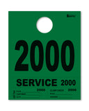 Service Dispatch Number/Hang Tag - Heavy Brite - Green 2000 to 2999