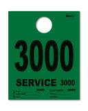 Service Dispatch Number/Hang Tag - Heavy Brite - Green 3000 to 3999