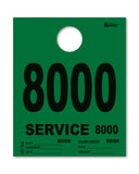 Service Dispatch Number/Hang Tag - Heavy Brite - Green 8000 to 8999