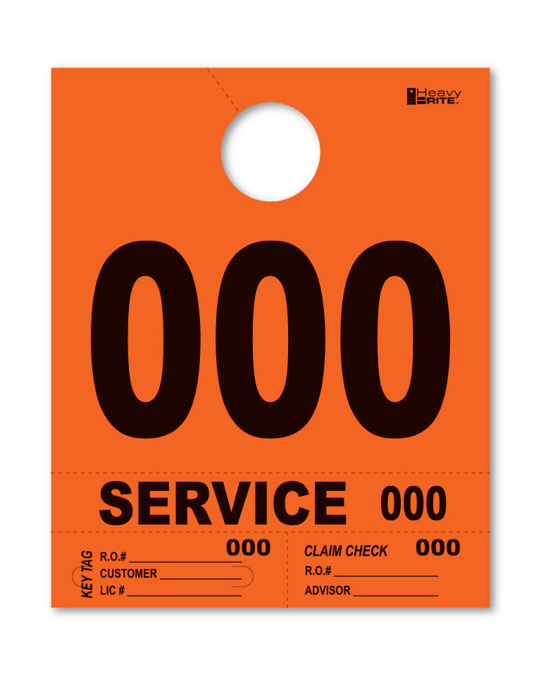 Support Tag Numbers Service Dispatch Number/Hang Tag - Heavy Brite - Orange 000 to 999 ...