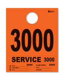 Service Dispatch Number/Hang Tag - Heavy Brite - Orange 3000 to 3999