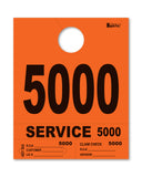 Service Dispatch Number/Hang Tag - Heavy Brite - Orange 5000 to 5999