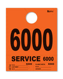 Service Dispatch Number/Hang Tag - Heavy Brite - Orange 6000 to 6999