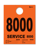 Service Dispatch Number/Hang Tag - Heavy Brite - Orange 8000 to 8999