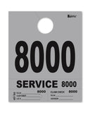 Service Dispatch Number/Hang Tag - Heavy Brite - Gray 8000 to 8999