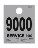 Service Dispatch Number/Hang Tag - Heavy Brite - Gray 9000 to 9999