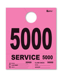 Service Dispatch Number/Hang Tag - Heavy Brite - Pink 5000 to 5999