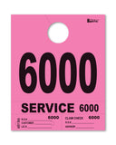 Service Dispatch Number/Hang Tag - Heavy Brite - Pink 6000 to 6999