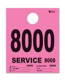 Service Dispatch Number/Hang Tag - Heavy Brite - Pink 8000 to 8999