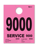 Service Dispatch Number/Hang Tag - Heavy Brite - Pink 9000 to 9999