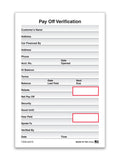 Pay Off Verification Form