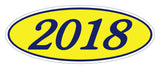 Oval Year Sticker Blue/Yellow 2018