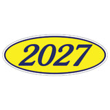 Oval Year Sticker Blue/Yellow 2027