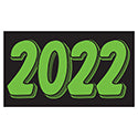 Rectangle Year Vinyl Sticker Green on Black 2022