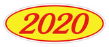 Oval Year Sticker Red Yellow 2020