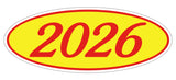 Oval Year Sticker Red Yellow 2026