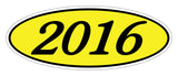 Oval Year Sticker Black Yellow 2016