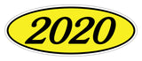 Oval Year Sticker Black Yellow 2020