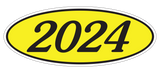 Oval Year Sticker Black Yellow 2024