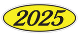 Oval Year Sticker Black Yellow 2025