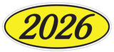 Oval Year Sticker Black Yellow 2026