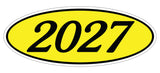 Oval Year Sticker Black Yellow 2027