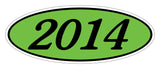 Oval Year Sticker Black Green 2014